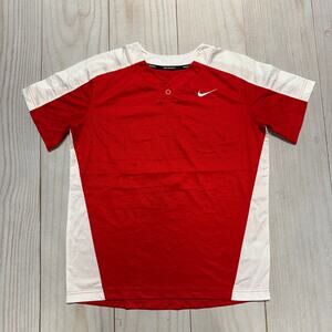 Nike Dri-Fit One Button Nike Team Baseball Jersey Youth Size XL Red White